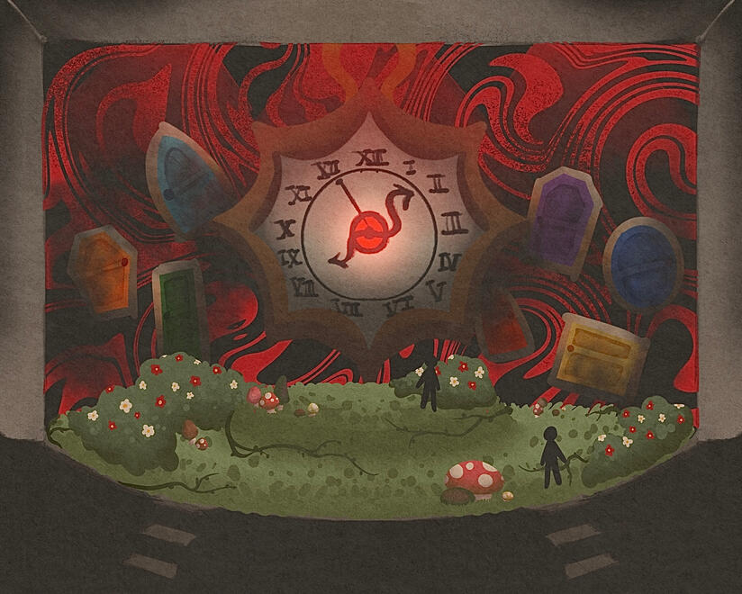 —:: once upon a time… to die | “holding screen” stage concept art 2 (2025)